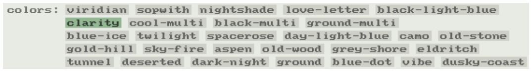 colors scheme list