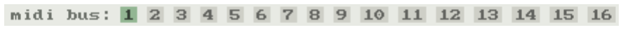 midi bus: 1-16