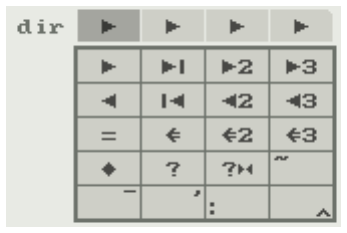 dir button row with popup grid of dir types