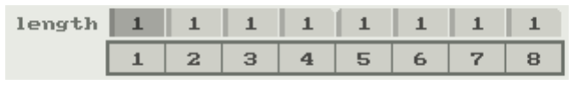 length row with popup 1-8