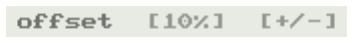 offset [10%] [+/-]