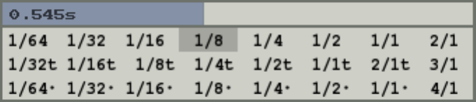 0.545s slider above the grid of fractions