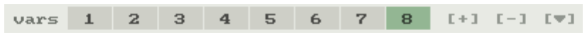 vars 1-8 [+] [-] [dropdown]